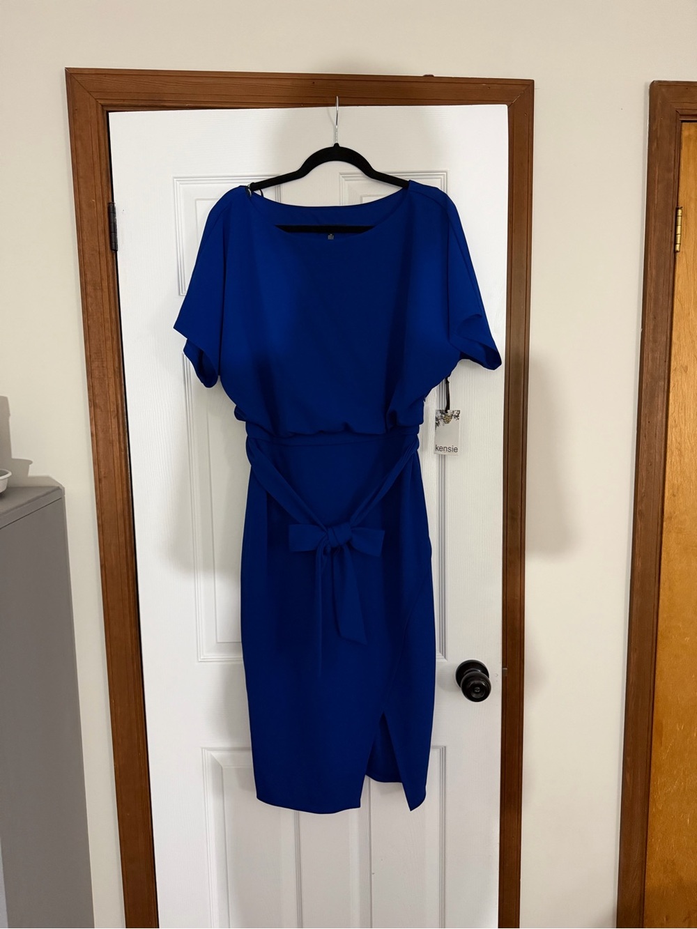Kensie Cobalt Blue Belted Midi Dress